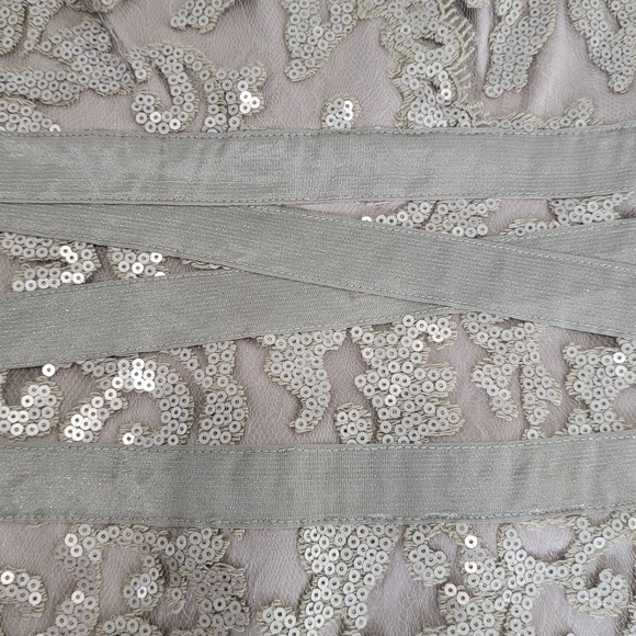 Tadashi Shoji Cocktail Sheath Bodycon Shiny Sequin Smokey Lt. Brown Dress Size 8 - Picture 10 of 15